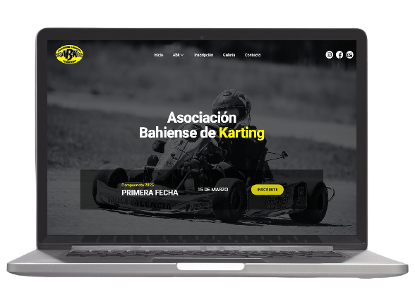 Página web desarrollada para la Asociación Bahiense de Karting
