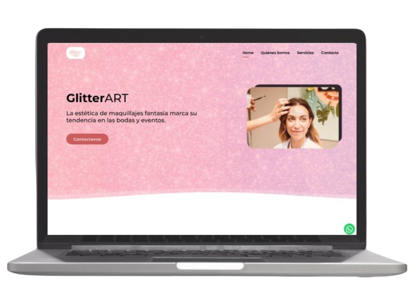 Landing page para servicio de glitter art