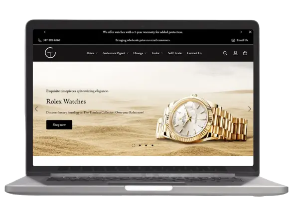 Ejemplo de tienda online desarrollada para The thetimelesscollector